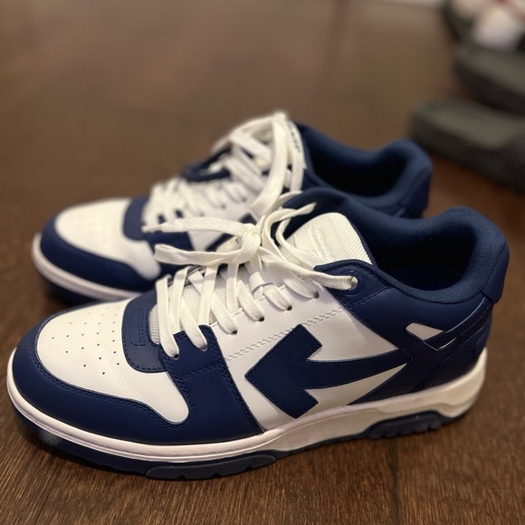 OFF-WHITE Out Of Office "OOO" Low Tops Dark Blue White - Picture 4 of 7